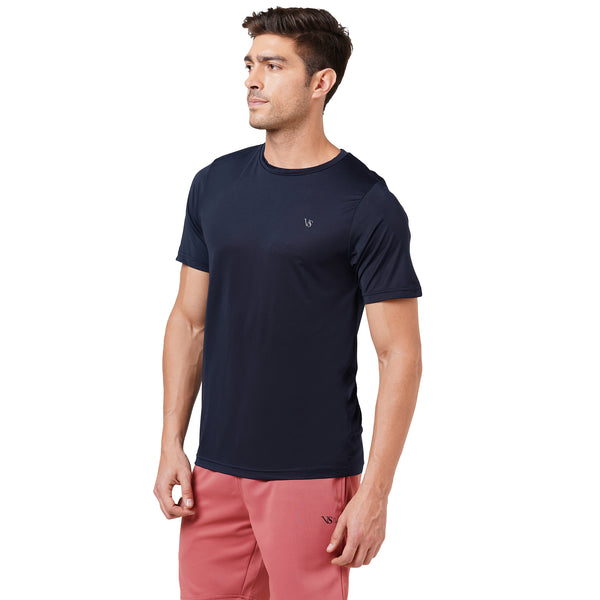 VS FLIGHT MODE HALF SLEEVE ROUND NECK NAVY BLUE T-SHIRT FOR MEN