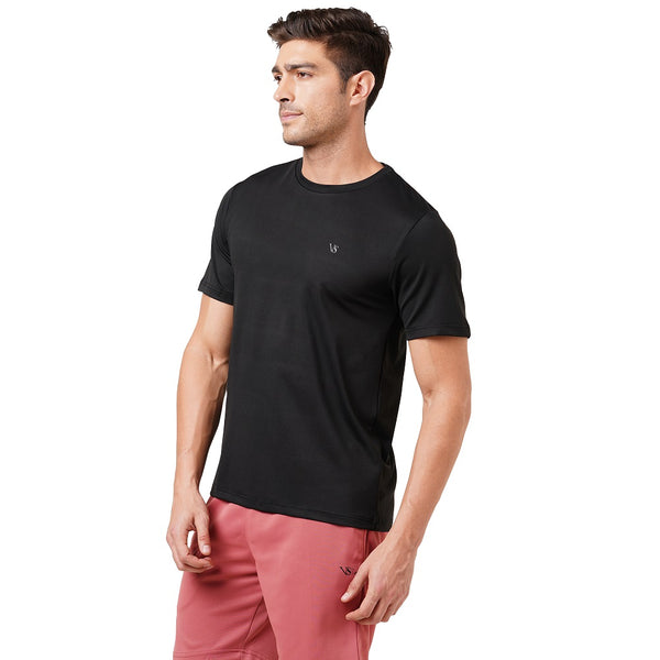 VS COMFiDENCE HALF SLEEVE BLACK ROUND NECK T-SHIRT FOR MEN